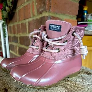 Brand new never worn. Pink Sperry Duck Boots for little girls.